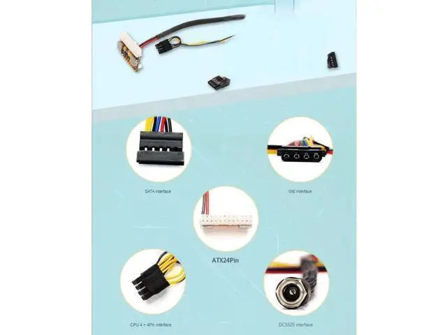 Alt view image 2 of 6 - PRIZOM Portable DC 12V 250W 24Pin ATX Connect with Motherboard Mini ITX Power Supply Pcio PSU Module for PC