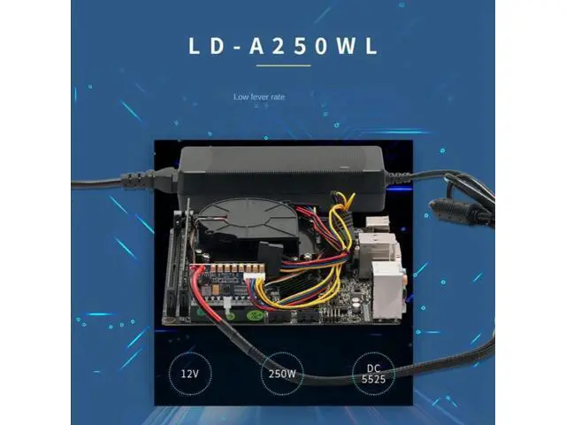 Alt view image 3 of 6 - PRIZOM Portable DC 12V 250W 24Pin ATX Connect with Motherboard Mini ITX Power Supply Pcio PSU Module for PC