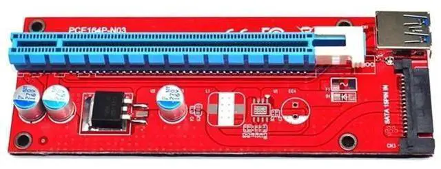 Main image of USB 3.0 164P PCI-E Express 1x to 16x Extender Riser Card 6Pin SATA Mining For Bitcoin Litecoin For BTC Mining