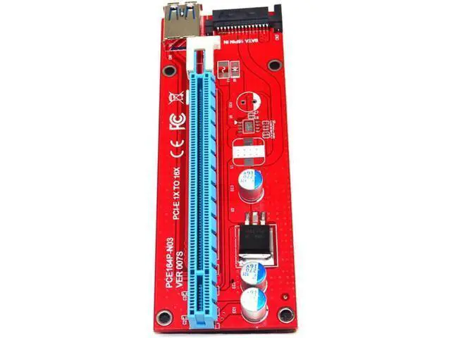 Alt view image 3 of 5 - USB 3.0 164P PCI-E Express 1x to 16x Extender Riser Card 6Pin SATA Mining For Bitcoin Litecoin For BTC Mining