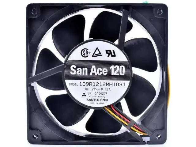 Alt view image 5 of 5 - 109R1212MH1031 12cm 12038 120x120x38mm 12V 0.48A 4 line server chassis cooling fan