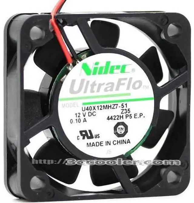 Main image of Original Nidec U40X12MHZ7-51 12V 0.10A 4CM 4010 2 Wires 2 Pins DC Fan