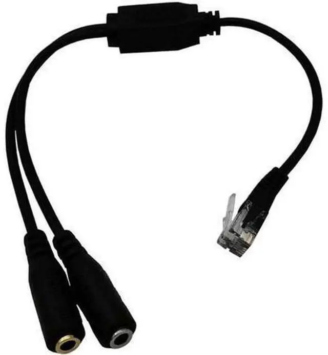 Main image of RJ9 Plug to Dual 3.5mm Jack for PC Headset to Avaya 1600 9600 SNOM Yealink Phones