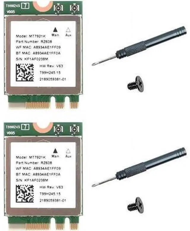 Main image of 2PCS 6E WLAN M.2 Wireless Network Card 802.11Ax Dual Band BT5.2 MT7921K Notebook Wireless Network Card