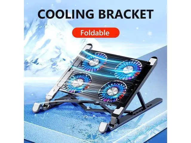 Alt view image 6 of 7 - Laptop Tablet Stand, Foldable Detachable Computer Stand with 4 High-speed Cooling Fan, Ergonomic Adjustable Laptop Tablet Riser Compatible with All Laptop Tablets 11-17.3" Laptop Tablets MacBook Pro