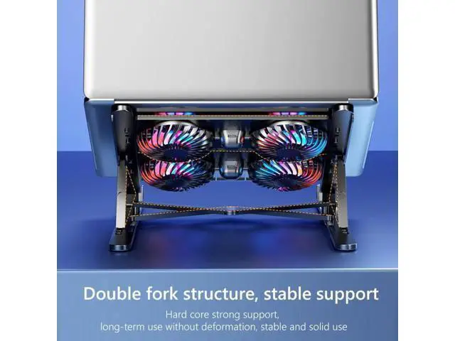 Alt view image 2 of 7 - Laptop Tablet Stand, Foldable Detachable Computer Stand with 4 High-speed Cooling Fan, Ergonomic Adjustable Laptop Tablet Riser Compatible with All Laptop Tablets 11-17.3" Laptop Tablets MacBook Pro