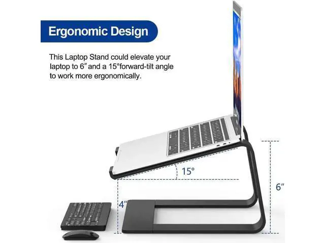 Alt view image 3 of 7 - Laptop Stand, Ergonomics Aluminum Laptop Riser, Detachable Computer Stand, Adjust Laptop Holder Stand for Macs and laptops ,Black