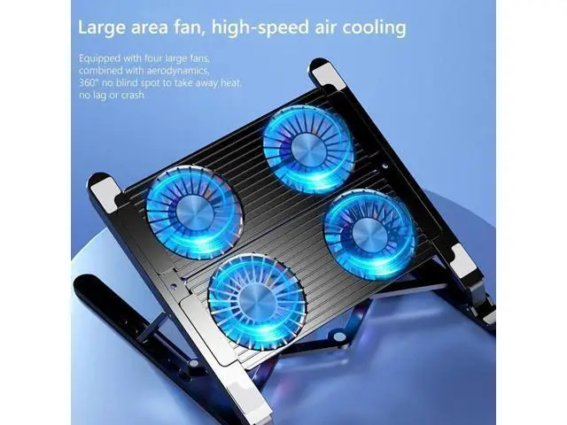 Alt view image 7 of 7 - Laptop Tablet Stand, Foldable Detachable Computer Stand with 4 High-speed Cooling Fan, Ergonomic Adjustable Laptop Tablet Riser Compatible with All Laptop Tablets 11-17.3" Laptop Tablets MacBook Pro
