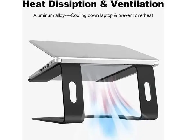 Alt view image 5 of 7 - Laptop Stand, Ergonomics Aluminum Laptop Riser, Detachable Computer Stand, Adjust Laptop Holder Stand for Macs and laptops ,Black