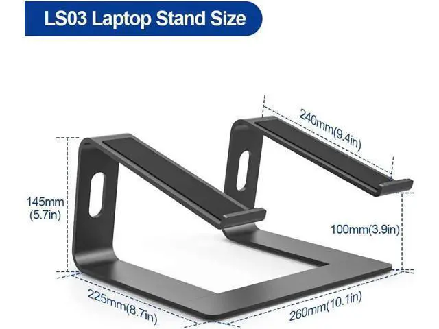 Alt view image 6 of 7 - Laptop Stand, Ergonomics Aluminum Laptop Riser, Detachable Computer Stand, Adjust Laptop Holder Stand for Macs and laptops ,Black