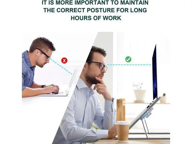 Alt view image 7 of 7 - Adjustable Laptop Tablet Stand with Dual High-speed Cooling Fan, Foldable Computer Riser, Ergonomic Computer Stand,Compatible with All 11-17.3 Inches Tablet or Laptop Notebook, MacBook, Air, Pro