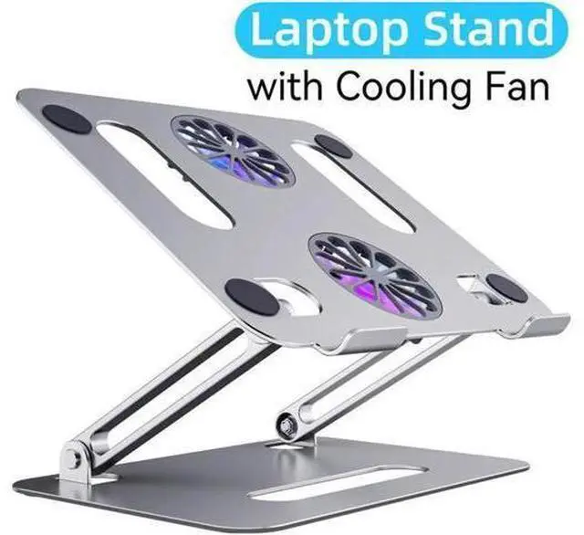 Main image of Adjustable Laptop Tablet Stand with Dual High-speed Cooling Fan,Aluminum Laptop Cooling Pad, Ergonomic Computer Stand,Compatible with All 11-17.3 Inches Tablet or Laptop Notebook, MacBook, Air, Pro
