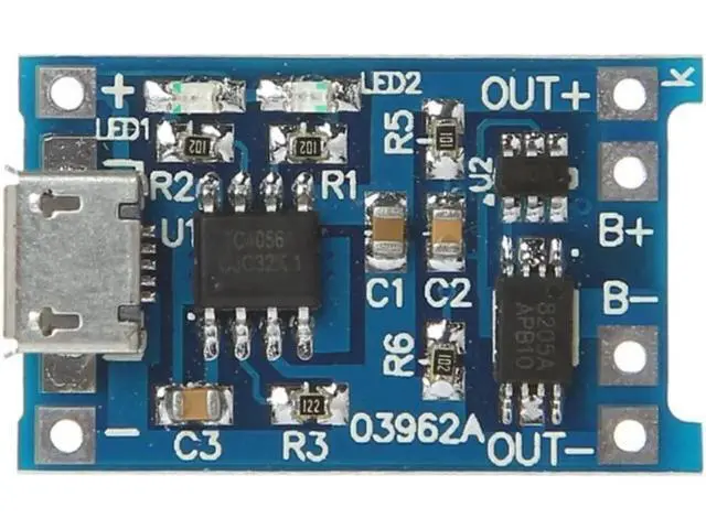 Alt view image 3 of 5 - Cargador de batería de litio + protección, placa de circuito 2 en 1, 5V, 1A, 2A, Micro módulo USB