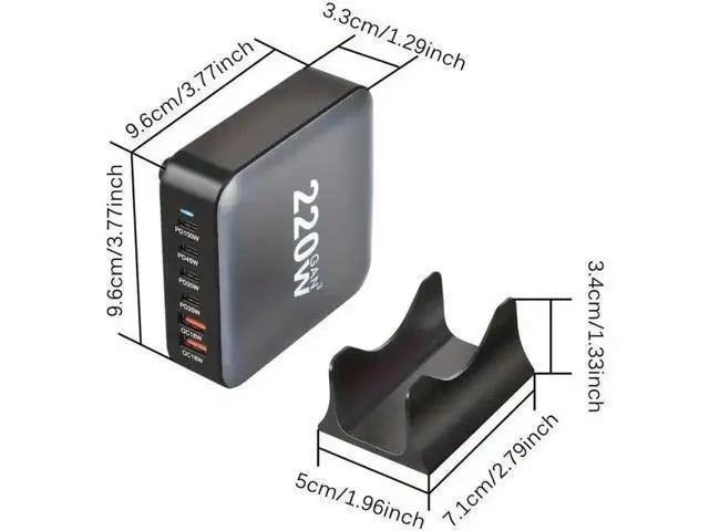 Alt view image 6 of 7 - 220W USB Type C Charging Station Hub, 6-Port USB Desk Charger, 220 Watt GaN III Fast Charger GaN Tech Laptop USB C Power Adapter Block Compatible for All Phones and Tablets