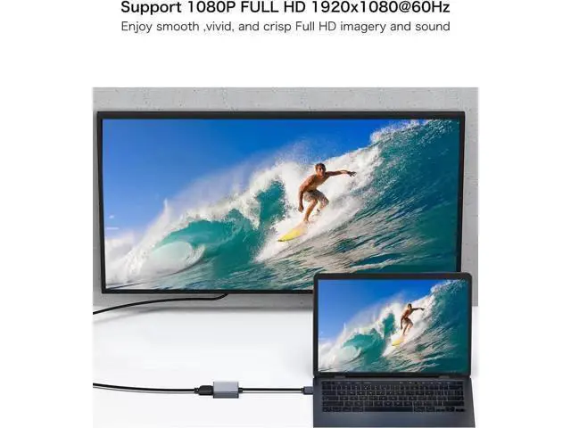 Alt view image 4 of 6 - USB to HDMI Adapter USB 3.0/2.0 to HDMI for Multiple Monitors 1080P Compatible with Windows XP/7/8/10/11 Grey