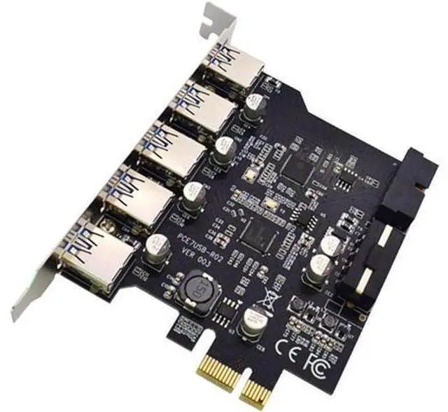 Alt view image 2 of 5 - 5 Port PCI-E to USB 3.0 HUB PCI Express Expansion Card Adapter 5 Gbps Speed Reliable NEC Chipset For Windows XP/ Vista/Win7/8/10
