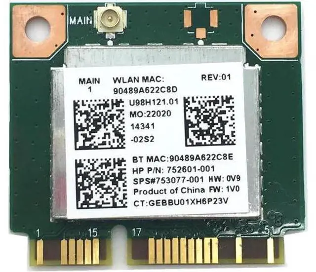 Main image of For RTL8723BE Wifi 300Mbps Compatible Bluetooth 4.0 MINI PCI-E Card 753077-001 for 470 455 450 G2