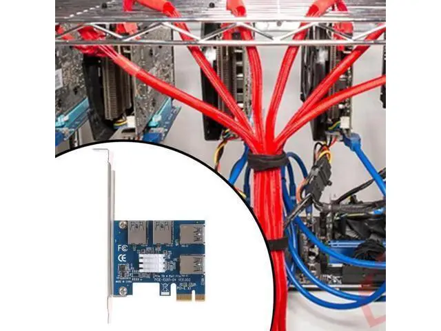 Alt view image 6 of 6 - PCIE PCI-E PCI Express Riser Card 1x to 16x 1 to 4 USB 3.0 Slot Multiplier Adapter for Bitcoin Miner for WinXP/Win7 8 10