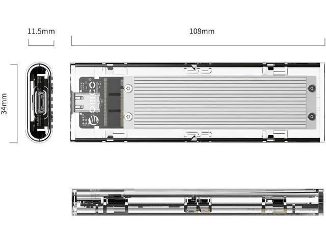 Alt view image 4 of 7 - M.2 SSD Enclosure for M.2 NVMe SSD,M.2 NVME to USB3.1 Type-C GEN2 10GBPS Enclosure M.2 NVME SSD Adapter M Key Portable Enclosure for Intel 660p/Samsung970 EVO/Samsung970 Pro NVME SSD-Silver