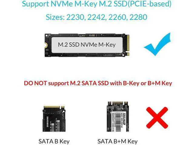 Alt view image 5 of 7 - M.2 SSD Enclosure for M.2 NVMe SSD,M.2 NVME to USB3.1 Type-C GEN2 10GBPS Enclosure M.2 NVME SSD Adapter M Key Portable Enclosure for Intel 660p/Samsung970 EVO/Samsung970 Pro NVME SSD-Silver