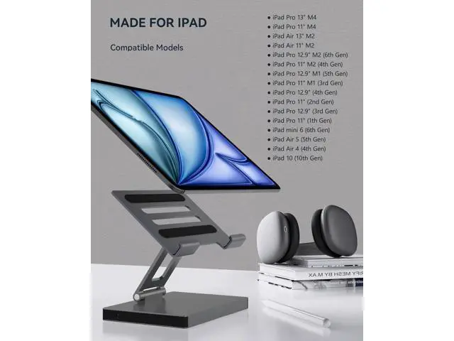 Alt view image 5 of 6 - iPad Pro USB C Hub Cradle for iPad Pro M4 M2 M1 13 12.9 11-inch iPad Air Docking Station Foldable 4K 60Hz HDMI, PD Charging, SD/TF Card Reader, 3 USB 3.0, 3.5mm Audio, iPad Docking Station Accessories