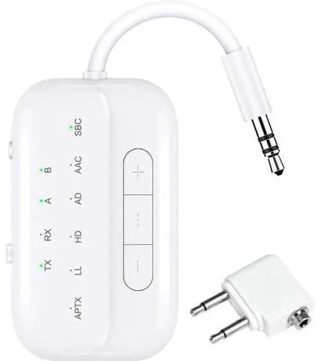 Main image of Bluetooth V5.4 Transmitter Receiver for TV, PC, Gym, Switch 2-in-1 Airplane Bluetooth Adapter for 2 AirPods/Headphones; Bluetooth Receiver for Car/Home Stereo with AptX Low Latency/High Definition