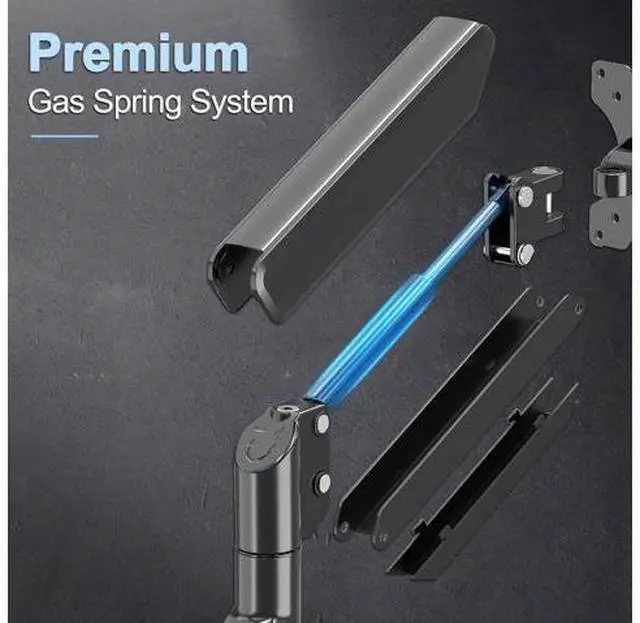 Alt view image 5 of 7 - Single Monitor Mount Arm Fits up to 32 Inch, Desk Mount Holds 4.4-19.8lbs Computer Screen, Full Motion Gas Spring Monitor Desk Mount, VESA Mount 75x75, 100x100