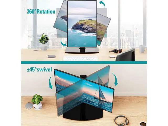 Alt view image 5 of 7 - MOUNT PRO Single Monitor Stand Fits Max 32 inch Computer Screen, Free Standing Monitor Desk Stand, Monitor Mount with Height Adjustable, Swivel, Tilt, Rotation, VESA Monitor Stand 100x100, Black