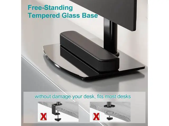 Alt view image 2 of 7 - MOUNT PRO Single Monitor Stand Fits Max 32 inch Computer Screen, Free Standing Monitor Desk Stand, Monitor Mount with Height Adjustable, Swivel, Tilt, Rotation, VESA Monitor Stand 100x100, Black