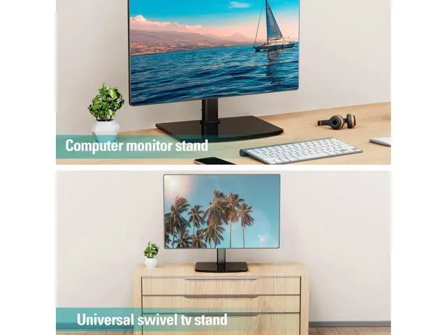 Alt view image 7 of 7 - MOUNT PRO Single Monitor Stand Fits Max 32 inch Computer Screen, Free Standing Monitor Desk Stand, Monitor Mount with Height Adjustable, Swivel, Tilt, Rotation, VESA Monitor Stand 100x100, Black