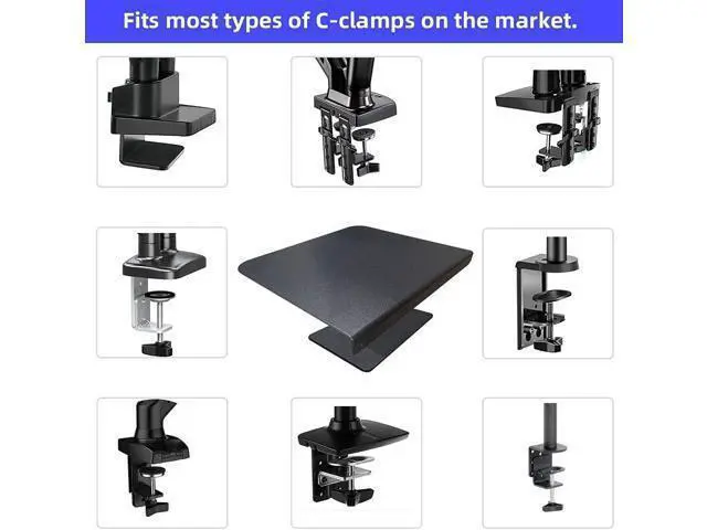 Alt view image 6 of 6 - Steel Monitor Mount Reinforcement Plate Fits Most Monitor Desk Mountfor Fragile Tabletop Protection (Black, Square-1)