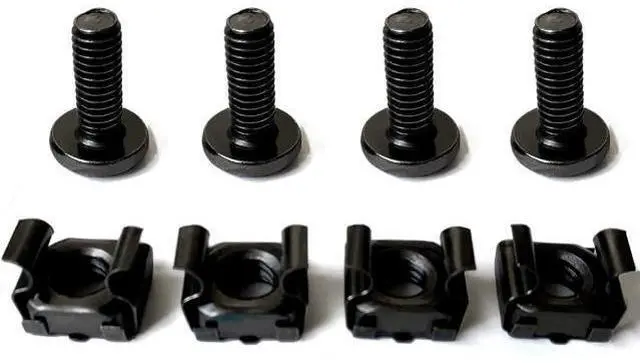 Alt view image 4 of 7 - 60-Pack M6 x 16mm Screws and Cage Nuts for Server Shelf Cabinets Rack Mount 1U 2U 6U 12U Rack Screw cage nut - Black