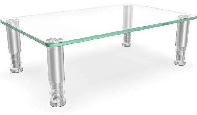 Main image of Clear Computer Monitor Stand Riser with Height Adjustable Multi Media Desktop Stand for Flat Screen LCD LED, Laptop/Notebook/Xbox One,HD01T-002