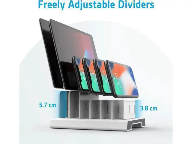 Alt view image 5 of 7 - Unitek Adjustable Universal Multi Device Organizer Dock Stand Holder Compatible for iPhone, iPad, Kindle, Fire Tablet, Galaxy, Google Nexus, Pixel, All Electronic Devices-No Charging Port