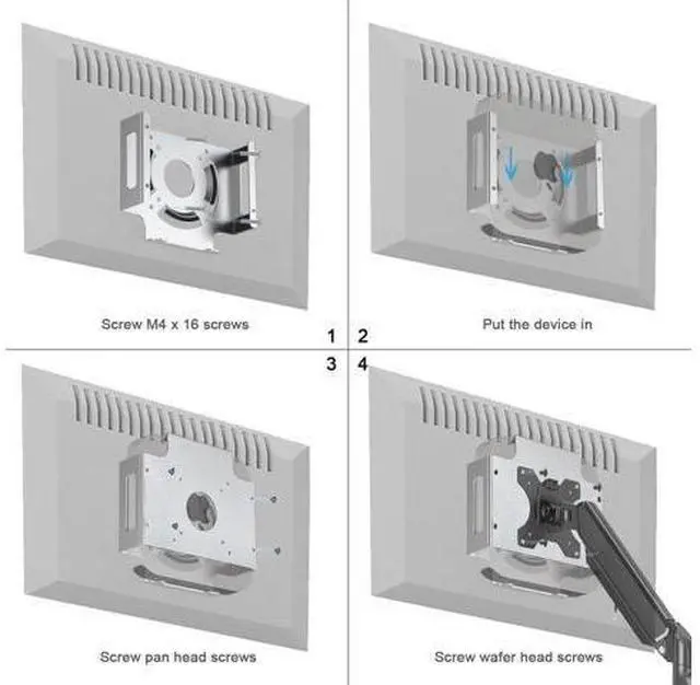 Alt view image 5 of 7 - Mac Mini Monitor Vesa Mount, IFCASE Aluminum Material Behind Monitor, Monitor Arm VESA Mount Holder for Mac Mini 2010 to 2023 M2 Pro (Silver)