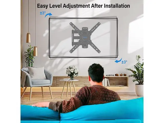 Alt view image 5 of 7 - MOUNTUP Full Motion TV Wall Mount for Most 26-50 Inch TVs, Max VESA 300x300mm Wall Mount TV Bracket with Swivel Tilting Extension Level Adjustment for LED LCD Flat Curved TVs Up to 53 LBS, MU0018