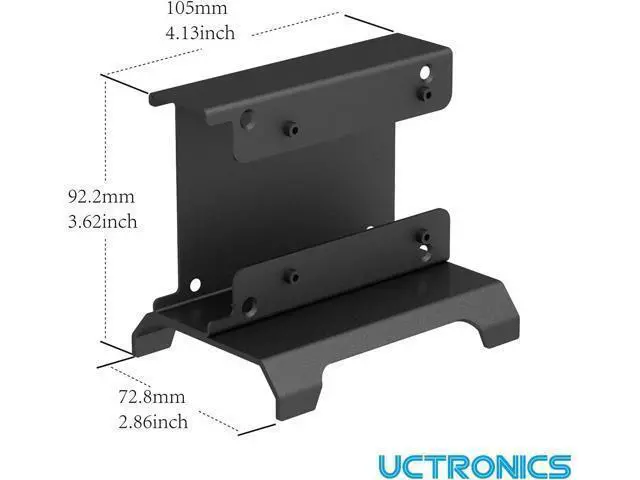 Alt view image 2 of 6 - UCTRONICS for Raspberry Pi SSD Case, Pi NAS Metal Vertical Stand for Dual 2.5 SSDs and Pi 5, 4, 3B/3B+ and Other B Models