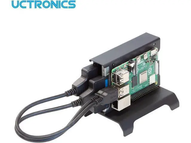 Alt view image 5 of 6 - UCTRONICS for Raspberry Pi SSD Case, Pi NAS Metal Vertical Stand for Dual 2.5 SSDs and Pi 5, 4, 3B/3B+ and Other B Models