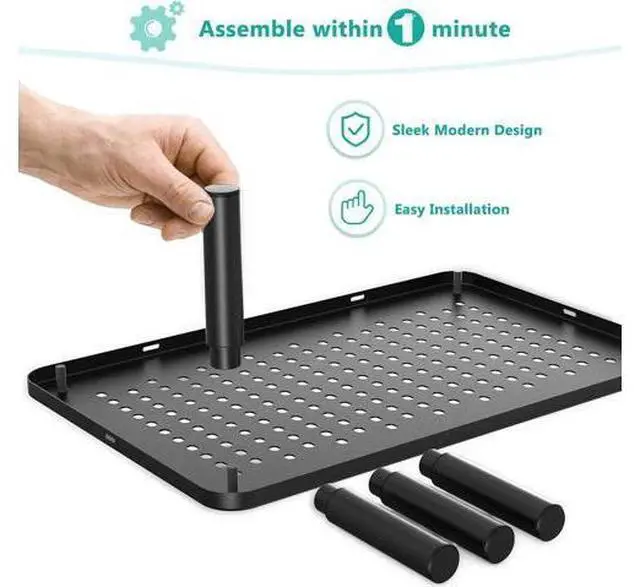Alt view image 7 of 7 - WALI Computer Monitor Stand for Desk, Adjustable Laptop Riser, Desk Monitor Stand Underneath Storage for Office, Home, School Supplies (STT003), 1 Pack, Black