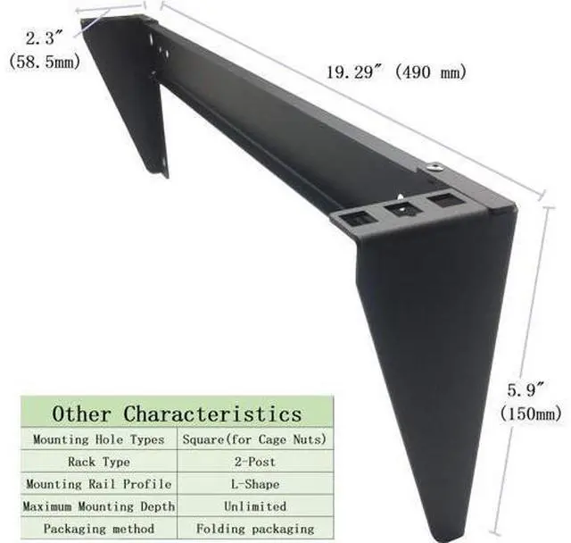 Alt view image 2 of 7 - JINGCHENGMEI 19 Inch 1U Heavy Duty Vertical Wall Mountable Rack and 125 lb Wall Mountable Server Rack (MFT-HVWRF1U)