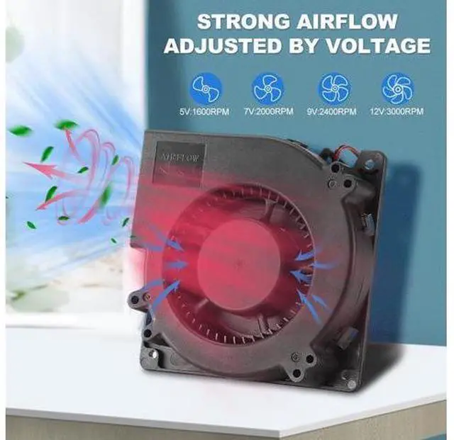 Alt view image 3 of 6 - PANO-MOUNTS 12V DC Blower Fan 120mm x 32mm 4.72inch 2Pin High Airflow Moisture-Proof Brushless Exhaust Fan Blower for Inflatable and More 3000RPM