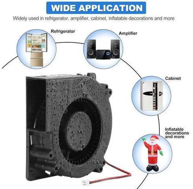 Alt view image 5 of 6 - PANO-MOUNTS 12V DC Blower Fan 120mm x 32mm 4.72inch 2Pin High Airflow Moisture-Proof Brushless Exhaust Fan Blower for Inflatable and More 3000RPM