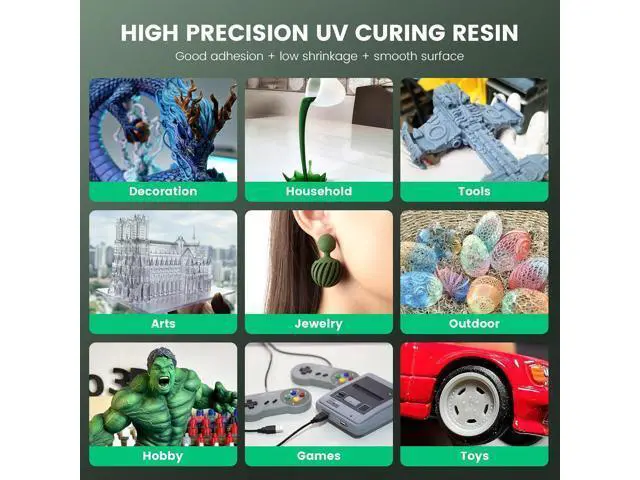 Alt view image 3 of 7 - SUNLU 3D Printer Resin, 1kg Fast Curing Standard 3D Resin for LCD DLP SLA Resin 3D Printers, 395-405nm UV Light Curing 3D Printing Liquid Photopolymer Resin, Low Shrinkage, High Precision, 1000g, Grey
