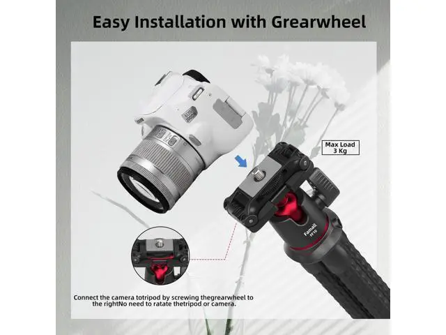 Alt view image 4 of 7 - Camera Tripod, Famall Flexible Tripod Stand for Phone with Cold Shoe Phone Mount for iPhone Canon Nikon Sony Cameras