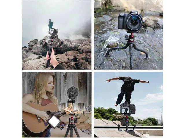 Alt view image 7 of 7 - Camera Tripod, Famall Flexible Tripod Stand for Phone with Cold Shoe Phone Mount for iPhone Canon Nikon Sony Cameras
