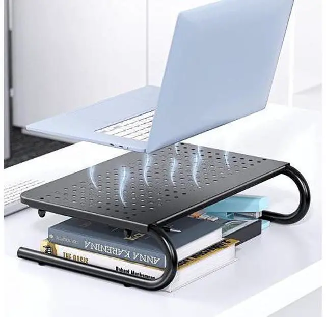 Alt view image 3 of 7 - Monitor Stand Riser, Monitor Riser, Laptop Stand for Desk, Laptop Riser, Desk Organizer for Monitor, Laptop Shelf w/Vented for Screen, Computer Stand for Laptop, PC, Printer, for Home & Office