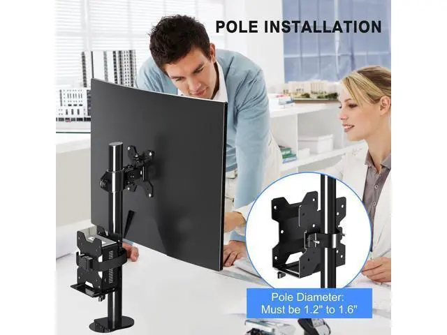 Alt view image 2 of 7 - suptek Thin Client Mount Bracket Adjustable Mini PC Mount Bracket,CPU VESA Under Desk and Monitor Arm Computer Holder, Black, ZJJ002