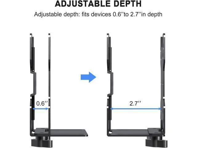 Alt view image 6 of 7 - suptek Thin Client Mount Bracket Adjustable Mini PC Mount Bracket,CPU VESA Under Desk and Monitor Arm Computer Holder, Black, ZJJ002