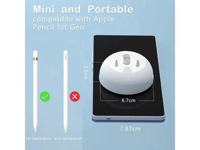 Alt view image 5 of 6 - Charging Stand Compatible with Apple Pencil 1st Generation - 3 in 1 iPad Pencil Charger Dock Holder with LED Light & Pencil Tips and Cap Holder - iPad Pen Charging Adapter with USB Port