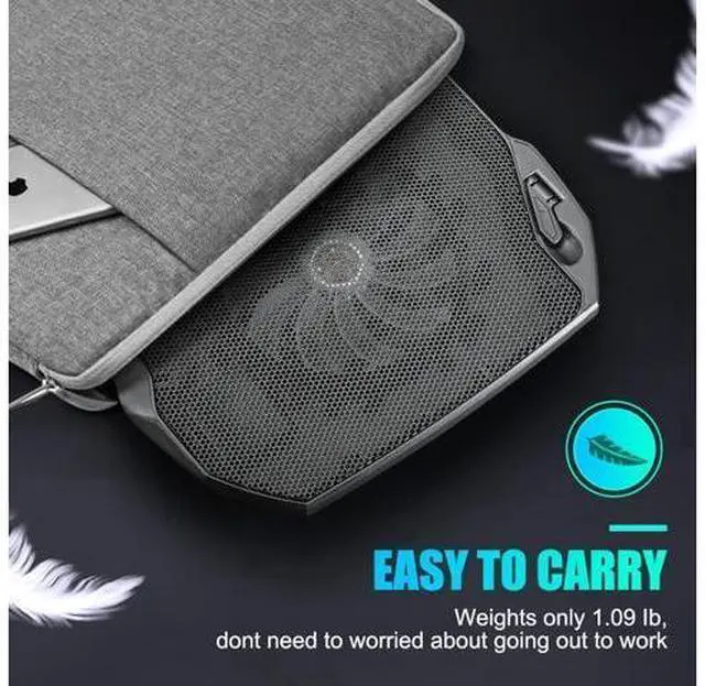 Alt view image 6 of 7 - Laptop Cooling Pad, Gaming Laptop Cooler with 2 Quiet Big Fans, RGB 7 Color Light Change, Portable USB Laptop Stand 11 to 15.6 Inch, Slim and Easy Carry Working Study Outdoor Travel, 2020